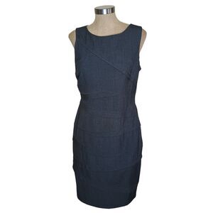Calvin Klein Tunic Dress Women's Sz 8 Gray Layered  Stretch Career Classic